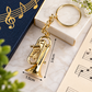 Gold Woodwind & Brass Instrument Keyring Set of 4 (Individually Wrapped)