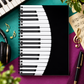 A5 Curved Piano Keys Spiral Notebook (60 Pages)