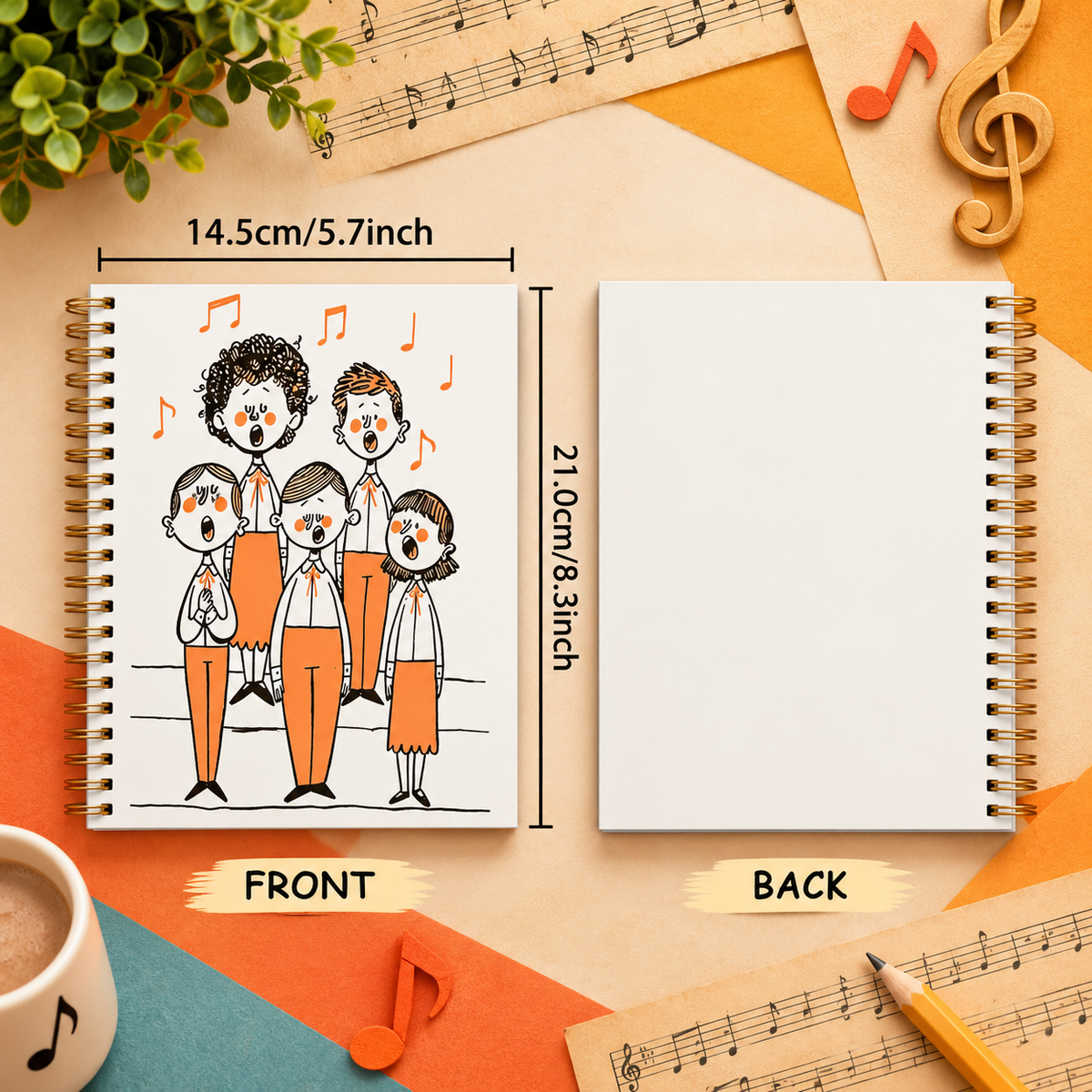 A5 Little Choir of Voices Spiral Notebook (100 Pages)
