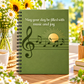 A5 Olive Green Music & Joy Spiral Notebook (60 Pages)