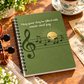 A5 Olive Green Music & Joy Spiral Notebook (60 Pages)