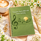 A5 Olive Green Music & Joy Spiral Notebook (60 Pages)