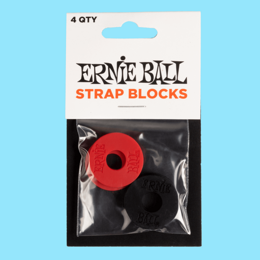 Ernie Ball Strap Blocks 4-Pack - Black and Red