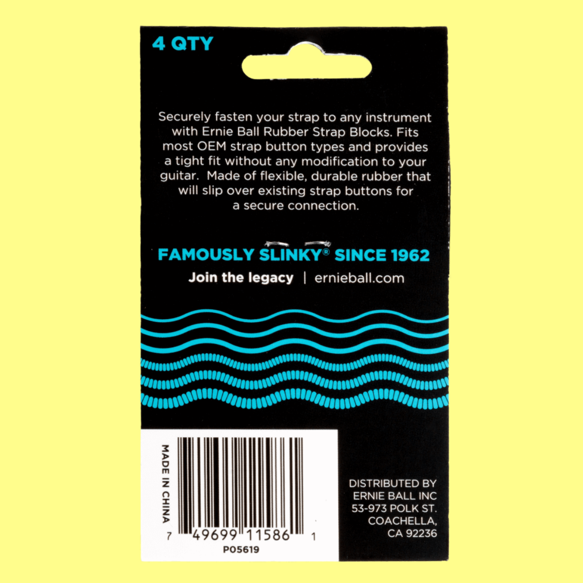Ernie Ball Strap Blocks 4-Pack - Blue