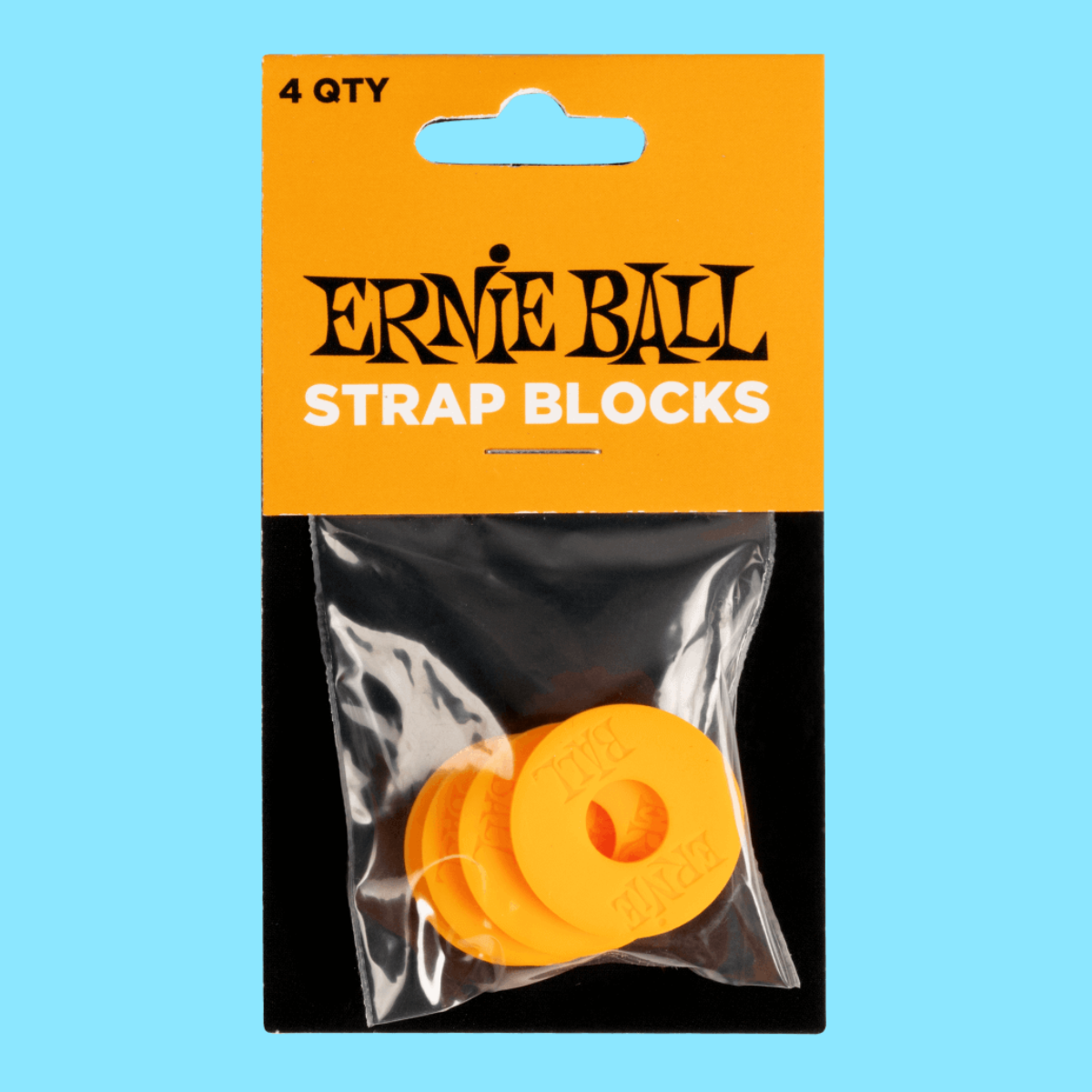 Ernie Ball Strap Blocks 4-Pack -Orange