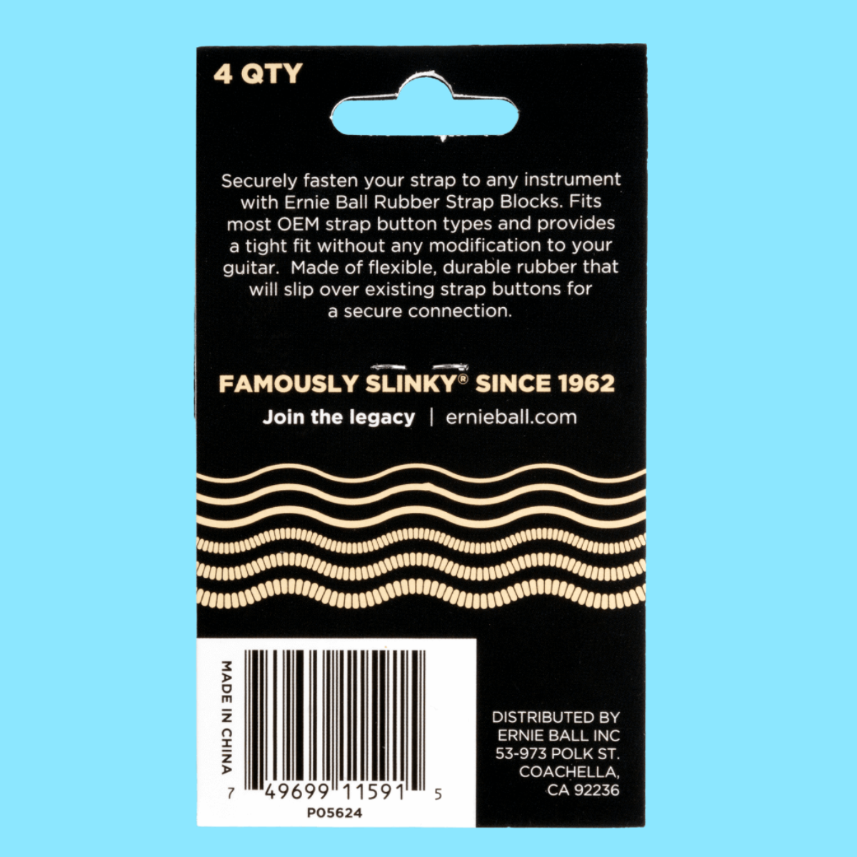Ernie Ball Strap Blocks 4-Pack - Cream