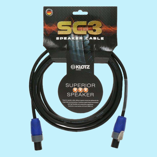Klotz SC3- 2 X 2.5mm Speaker Cable Pvc Speakon 2P F (Nl2Fx) - Jack 2P M - 10m