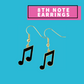 8Th Note Earrings (Black) Giftware