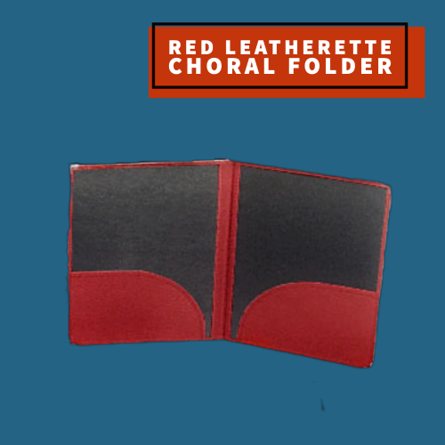 Red Leatherette Choral Folder with Flat Pockets (22.8cm x 30.5cm)