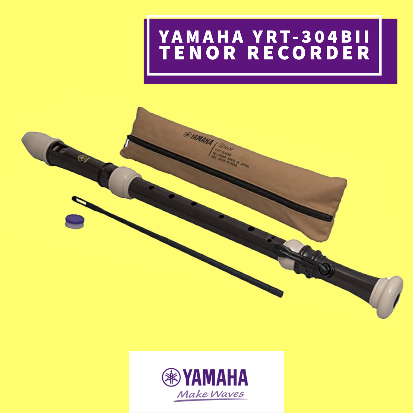 Yamaha Yrt-304Bii Tenor 3 Piece Abs Resin Recorder (Key Of C) Musical Instruments & Accessories