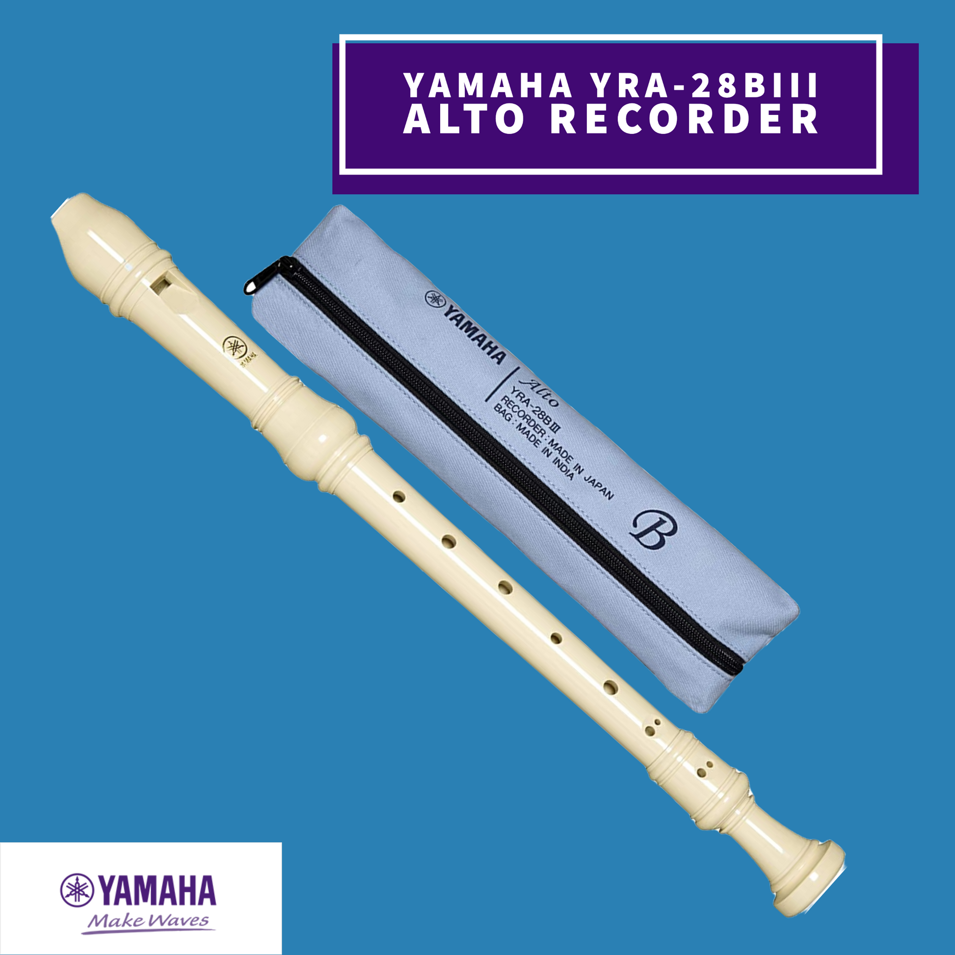 Yamaha YRA-28BIII Alto 3 Piece Abs Resin Recorder (Key of F)