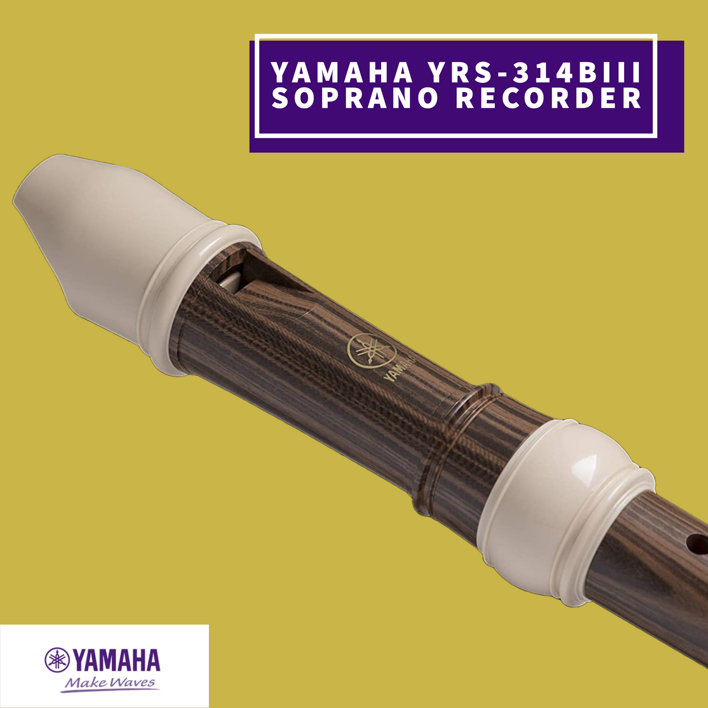 Yamaha Yrs-314Biii Simulated Makassar Ebony Abs Resin Soprano Recorder (Key Of C) Musical