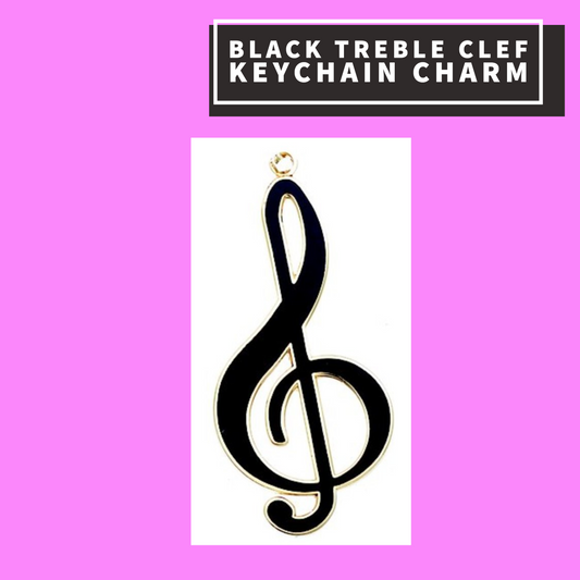 Black Treble Clef Keychain Charm Giftware