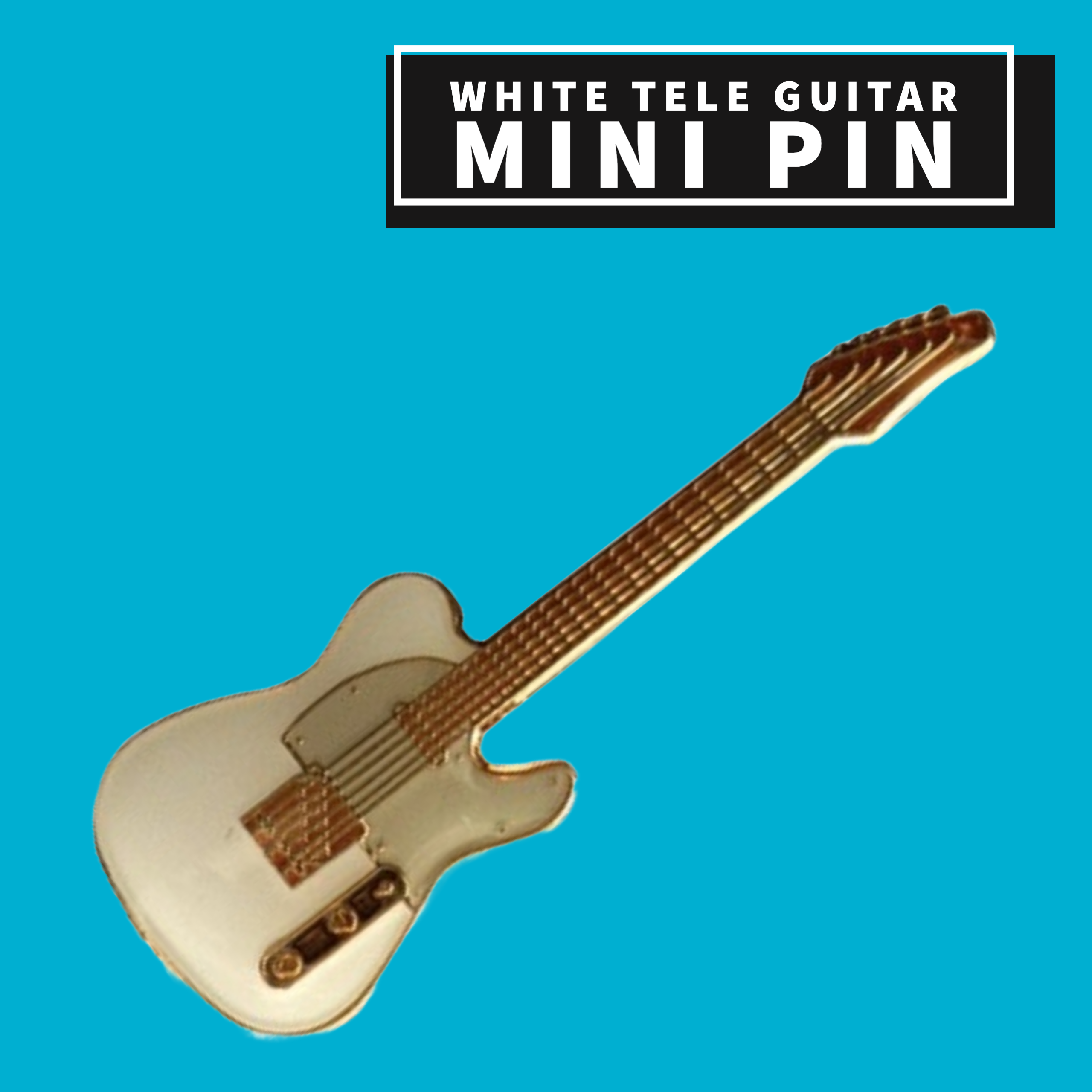 White Telecaster Guitar Mini Pin – Music2u.com.au