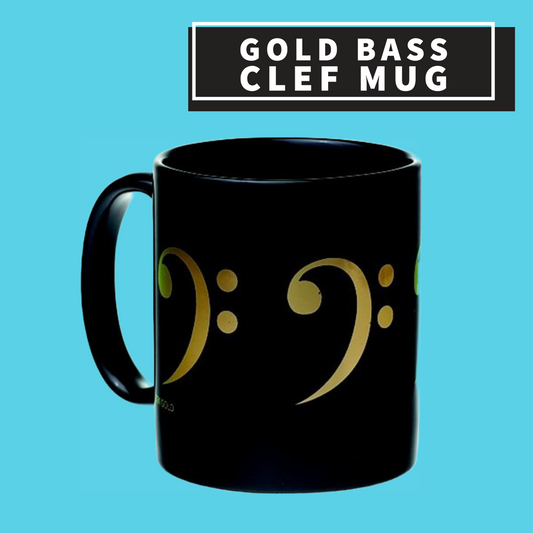 Bass Clef Mug (Black & Gold) Giftware