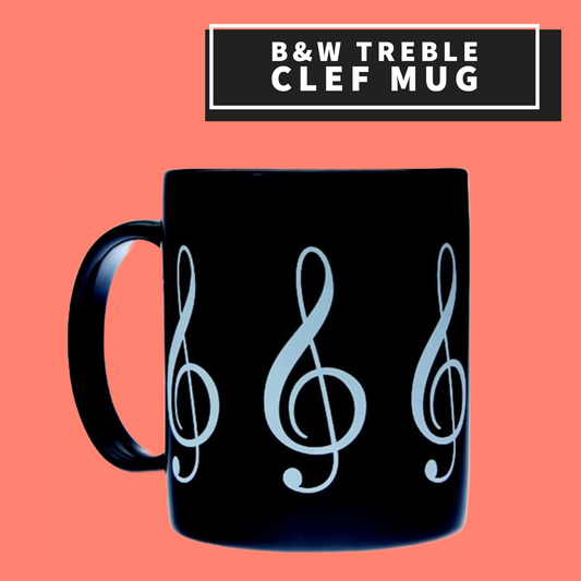 Treble Clef Ceramic Mug (Black & White) Giftware