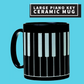Large Black Piano Key Ceramic Mug