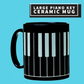 Large Black Piano Key Ceramic Mug Giftware