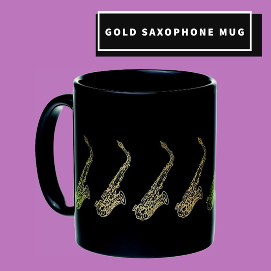 Gold Saxophone Mug