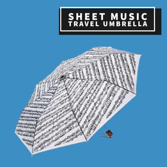 White Sheet Music Travel Umbrella Giftware
