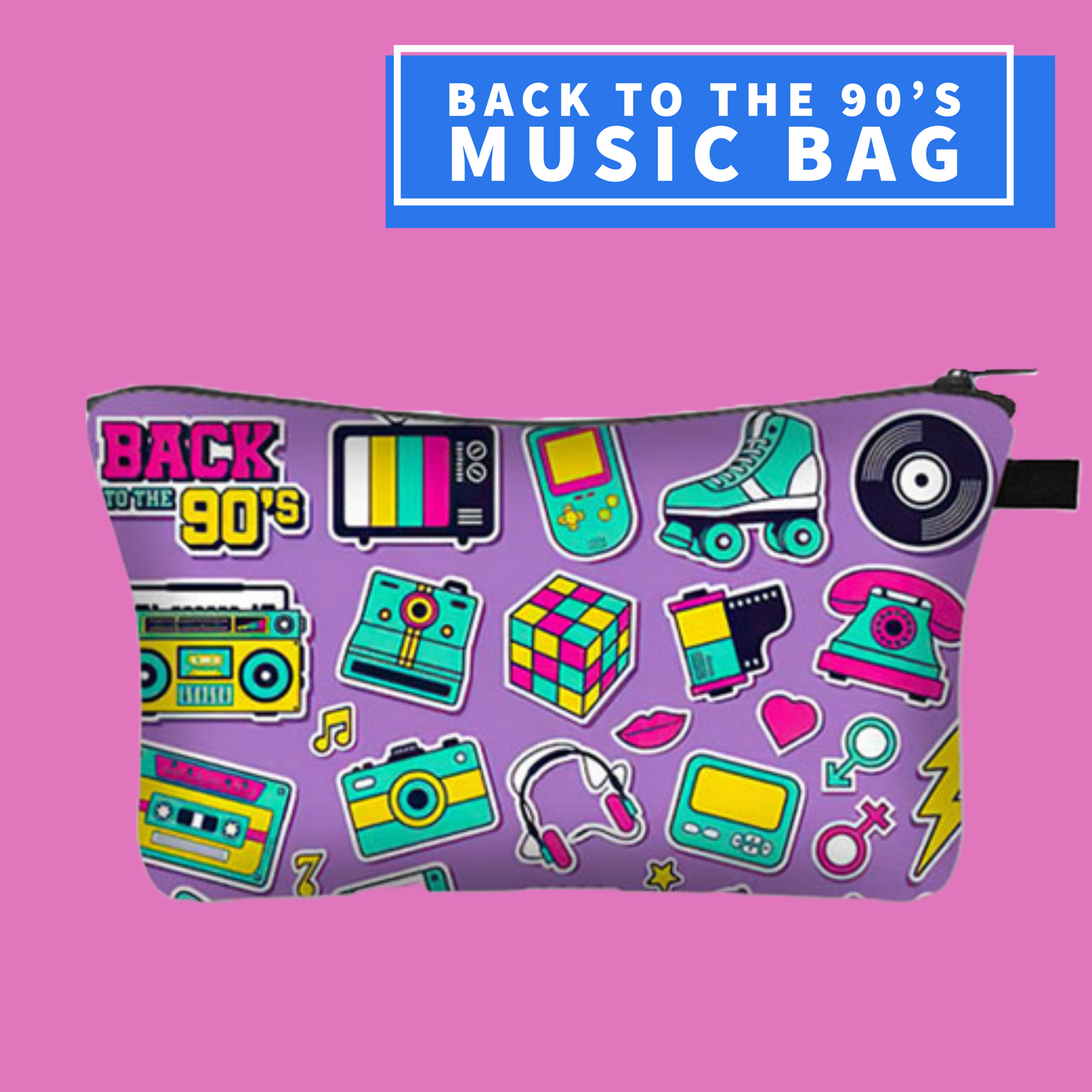 Back to The 90's Music Bag/Pencil Case