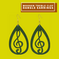 Wooden Treble Clef Dangle Earrings (Green)