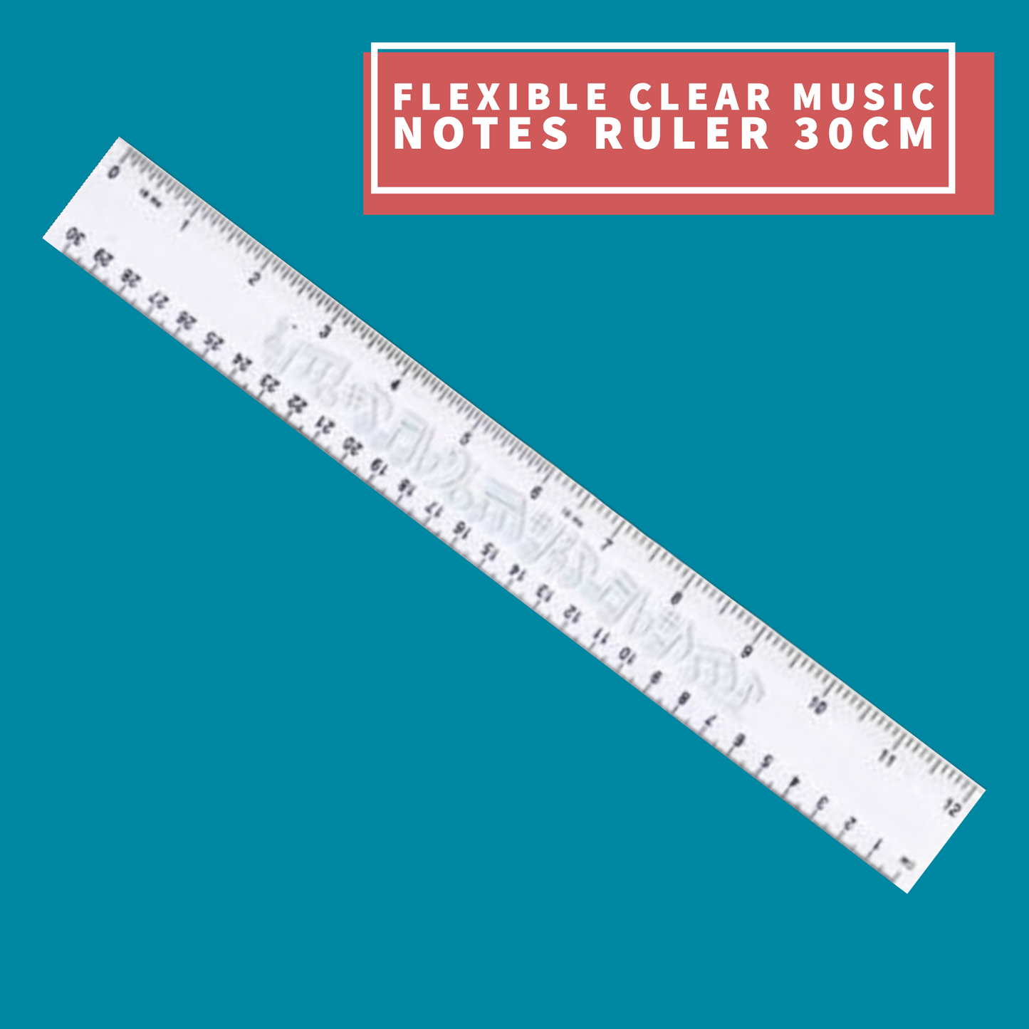 Flexible Clear Music Notes Ruler 30cm