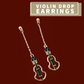 Emerald Green Violin Dangle Earrings