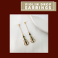 Emerald Green Violin Dangle Earrings