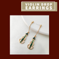 Emerald Green Violin Dangle Earrings