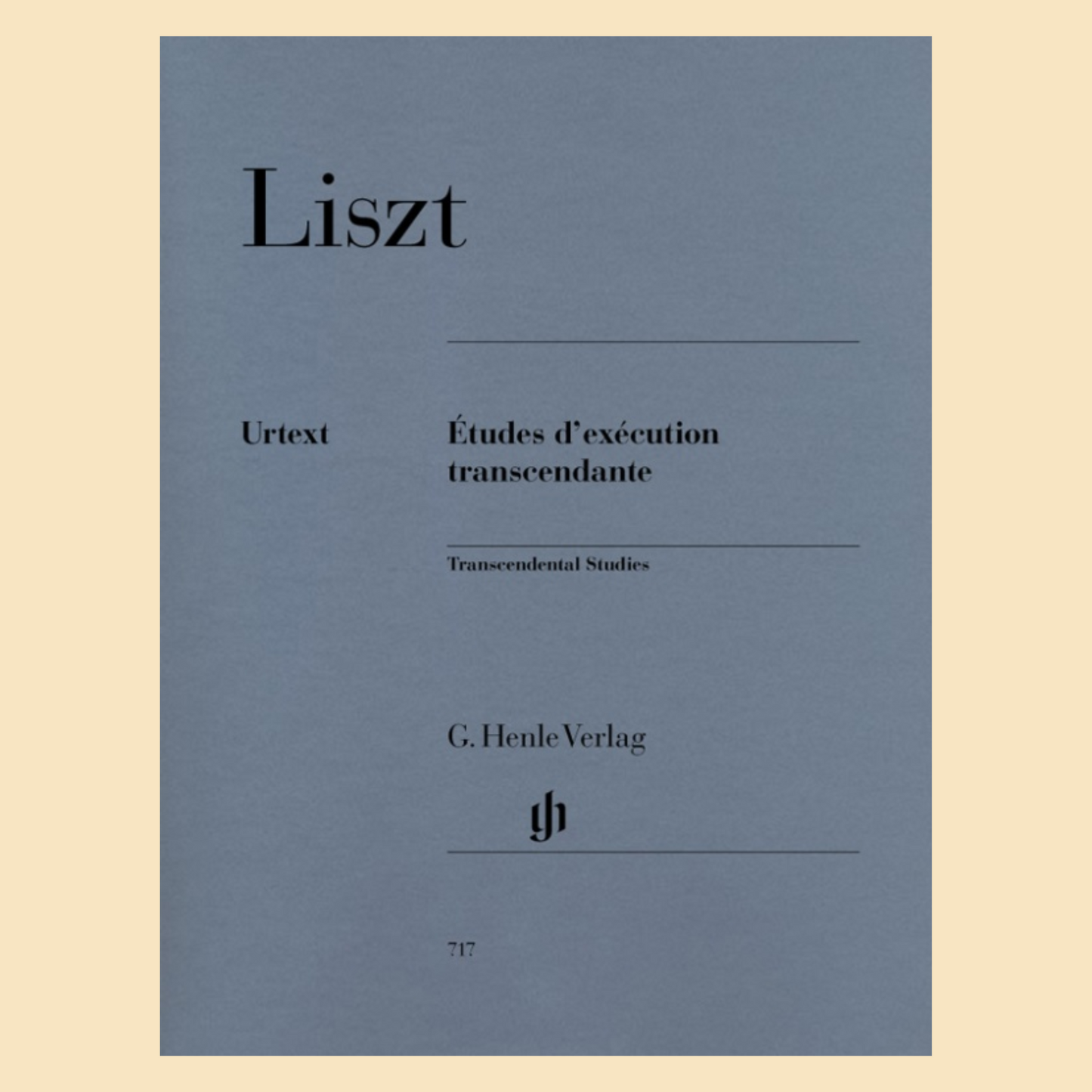 Liszt - Transcendental Etudes Urtext Book