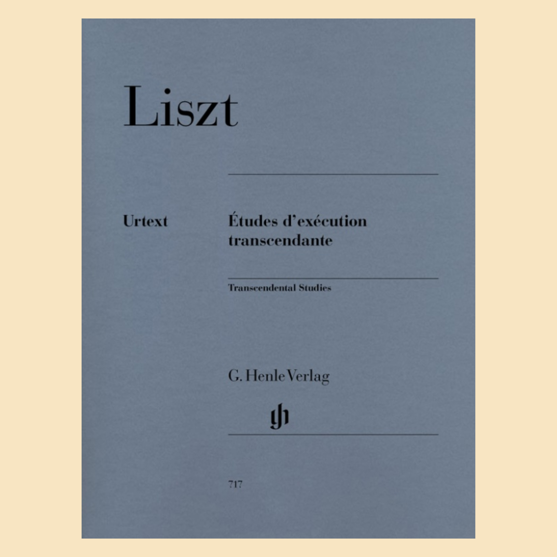Liszt - Transcendental Etudes Urtext Book