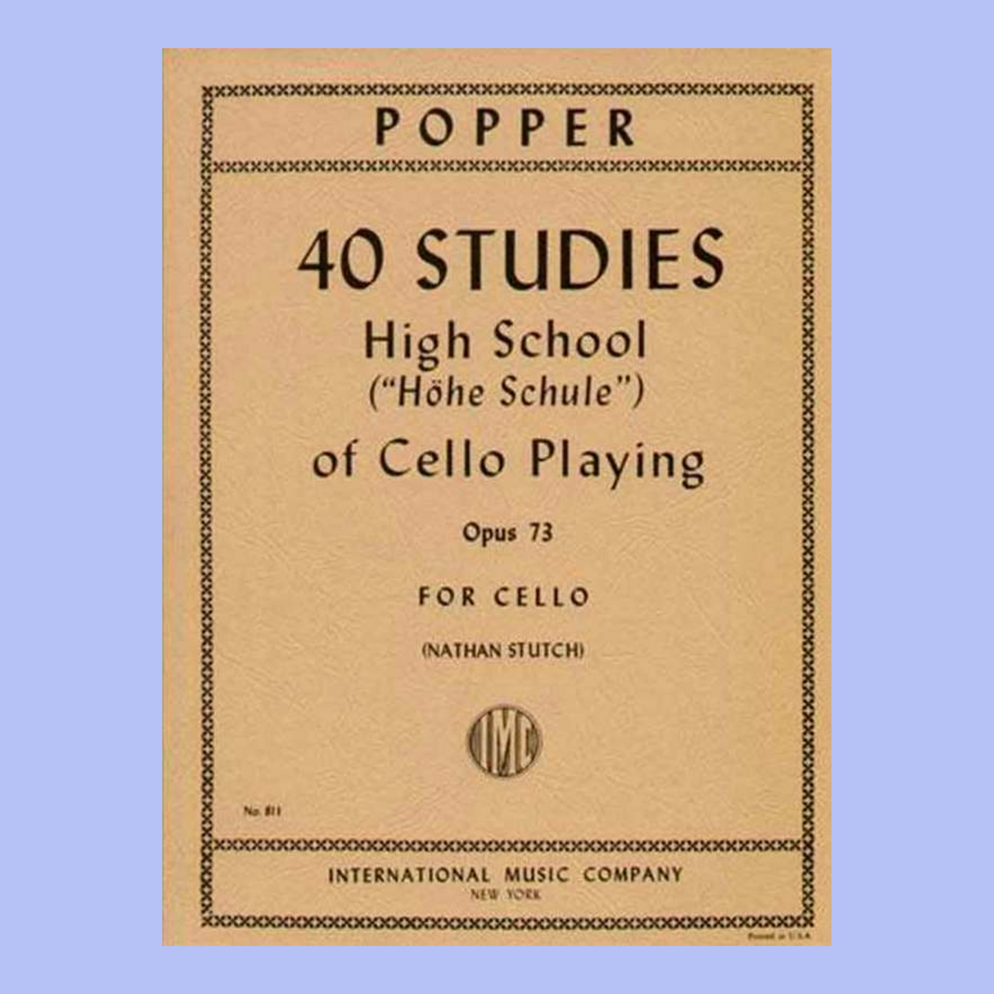 High School Of Cello Playing - Op 73 40 Etudes Book