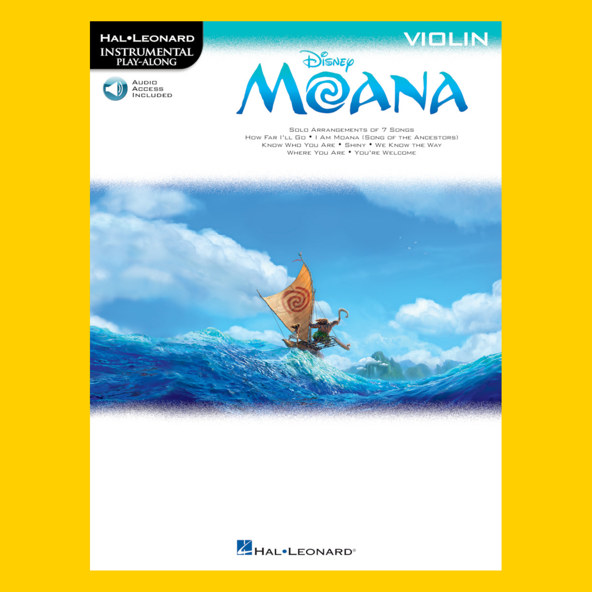 Moana For Violin - Play Along Book/Ola