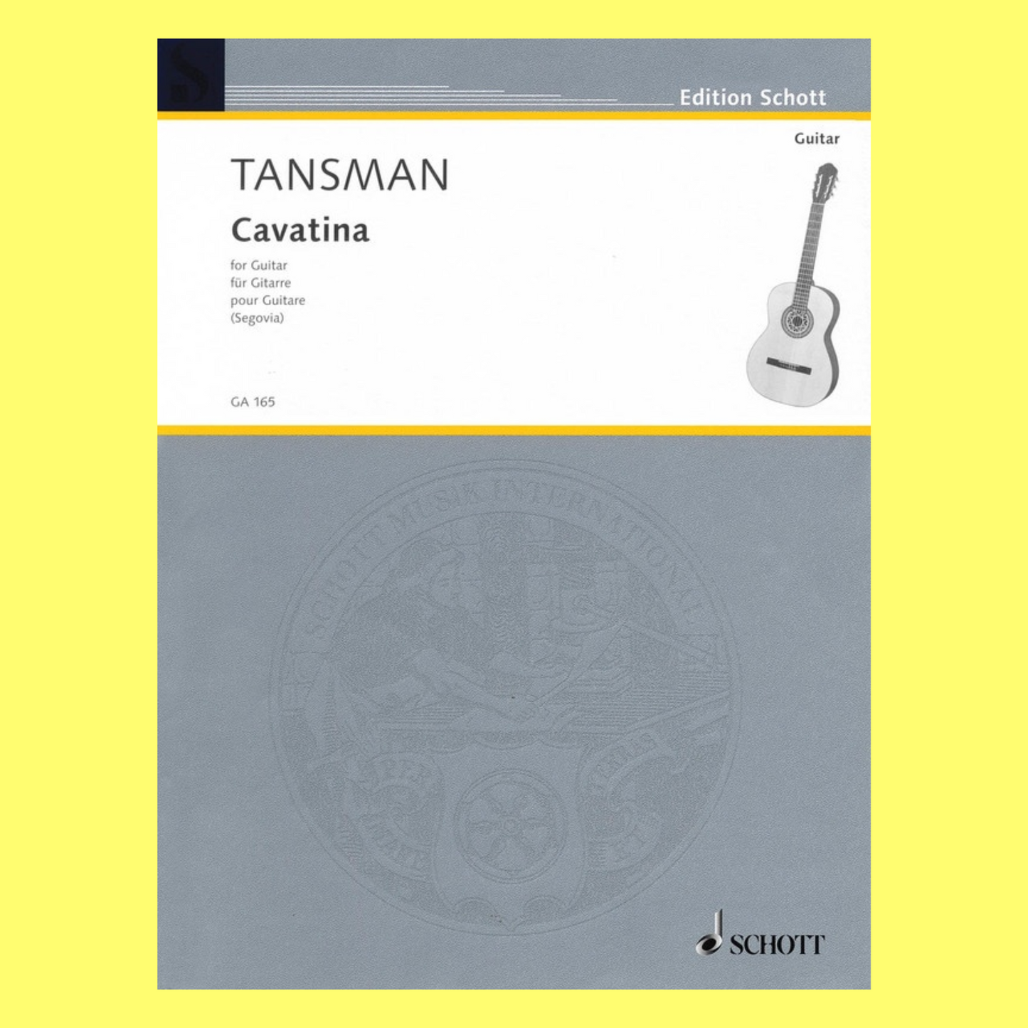 Alexandre Tansman - Cavatina For Guitar Book