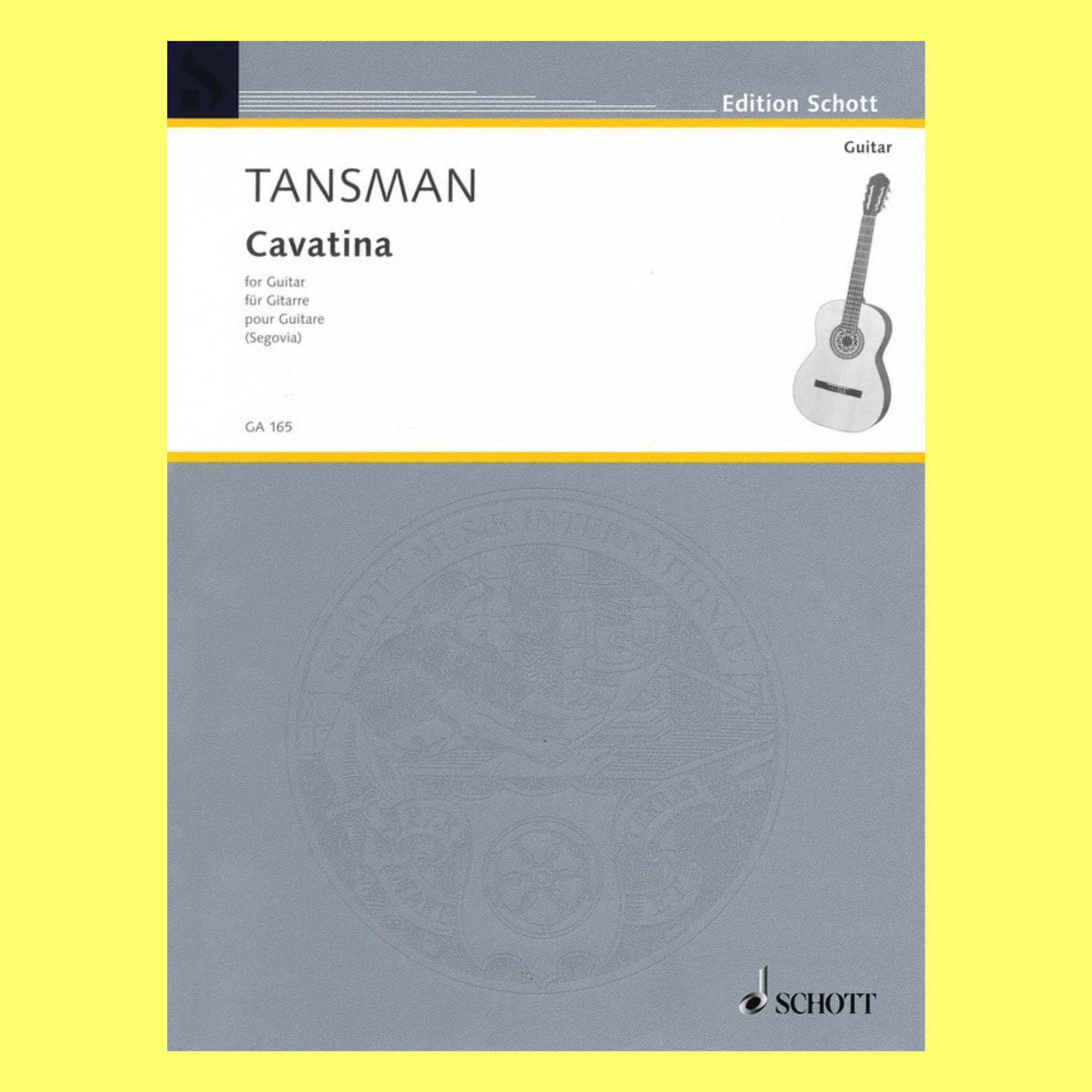 Alexandre Tansman - Cavatina For Guitar Book