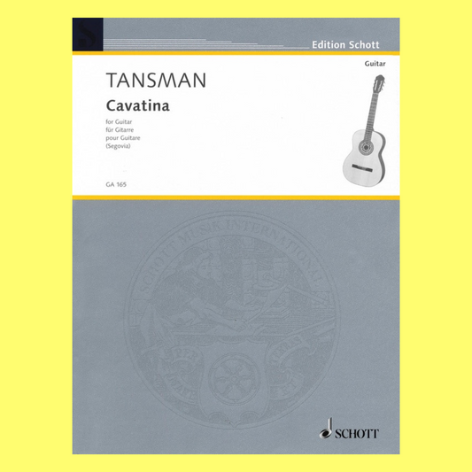 Alexandre Tansman - Cavatina For Guitar Book