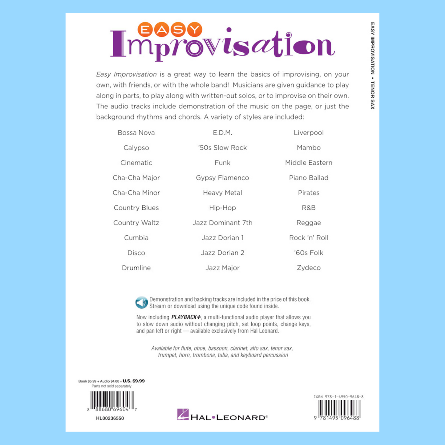 Easy Improvisation For Tenor Saxophone Book/Ola