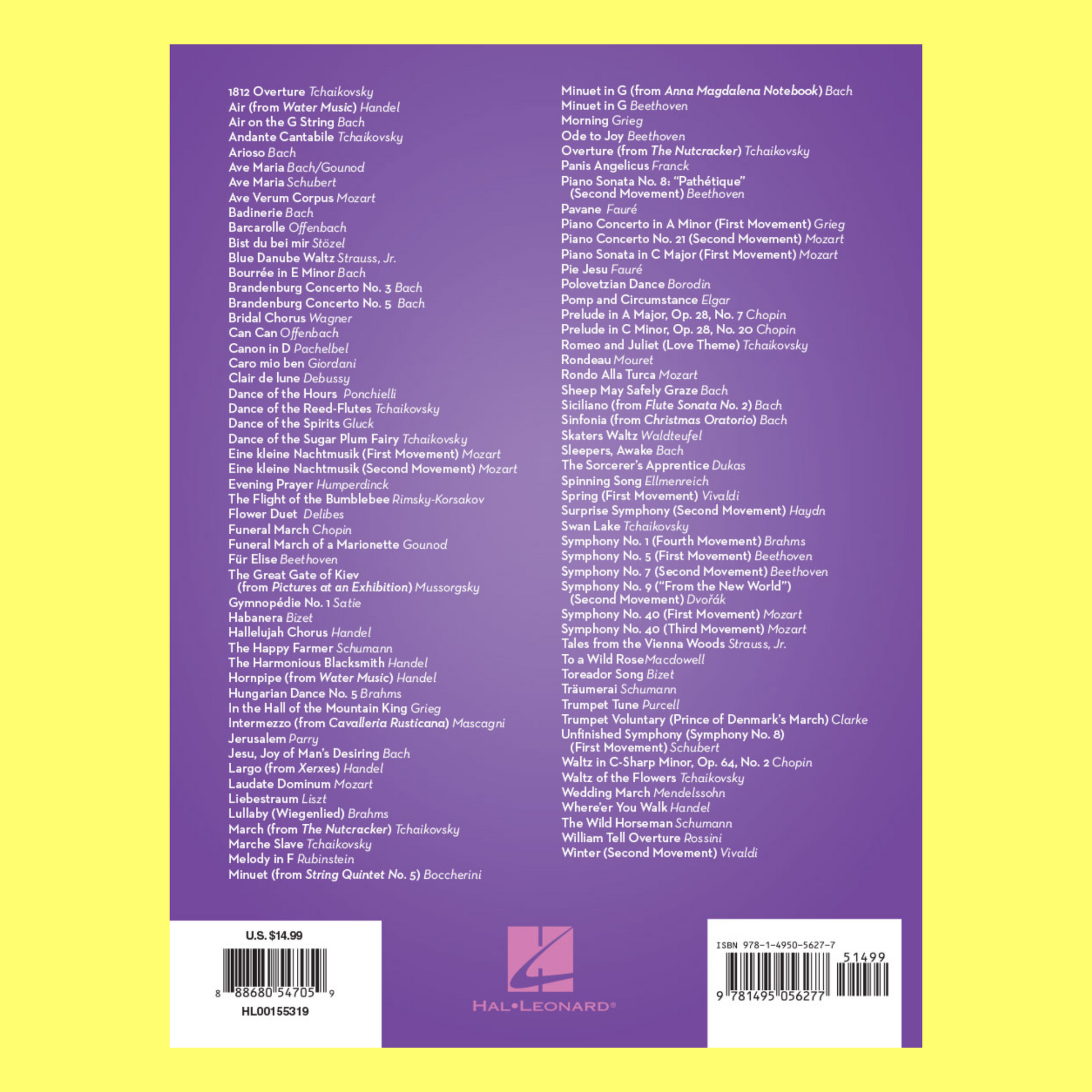 101 Classical Themes For Tenor Saxophone Book