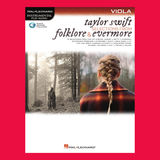 Taylor Swift - Folklore & Evermore Viola Play Along Book/Ola
