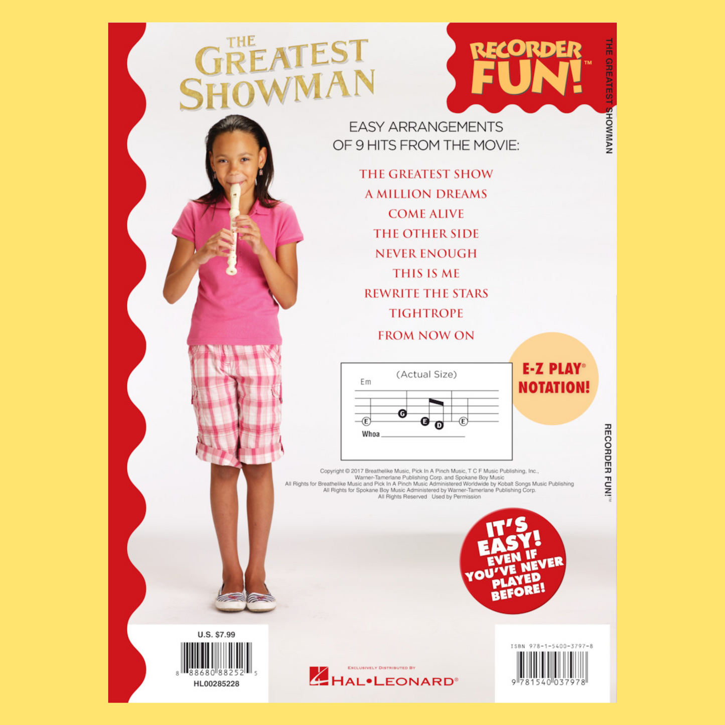 The Greatest Showman - Recorder Fun Book