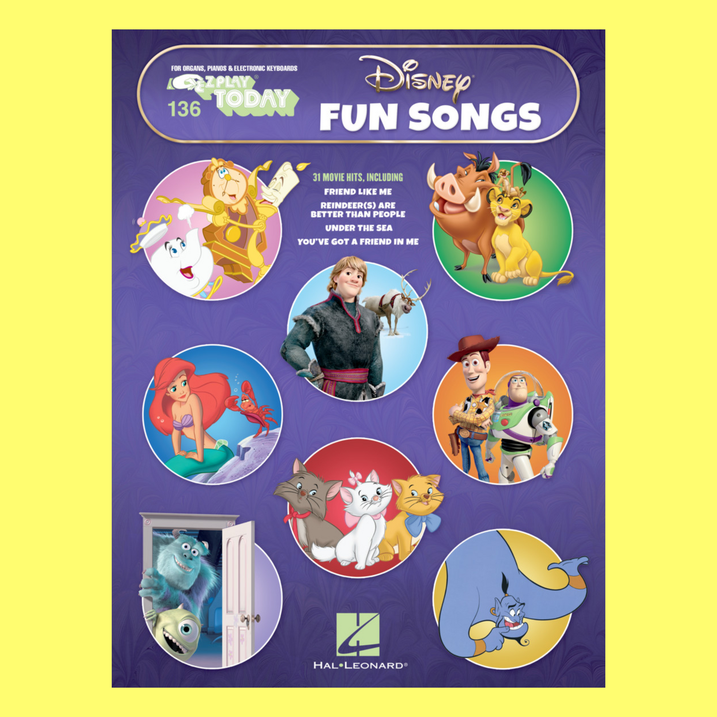 Disney Fun Songs - EZ Play Piano Volume 136 Songbook