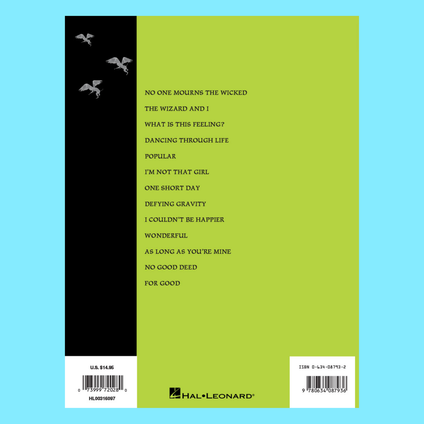 Wicked Vocal Selections Easy Piano Songbook