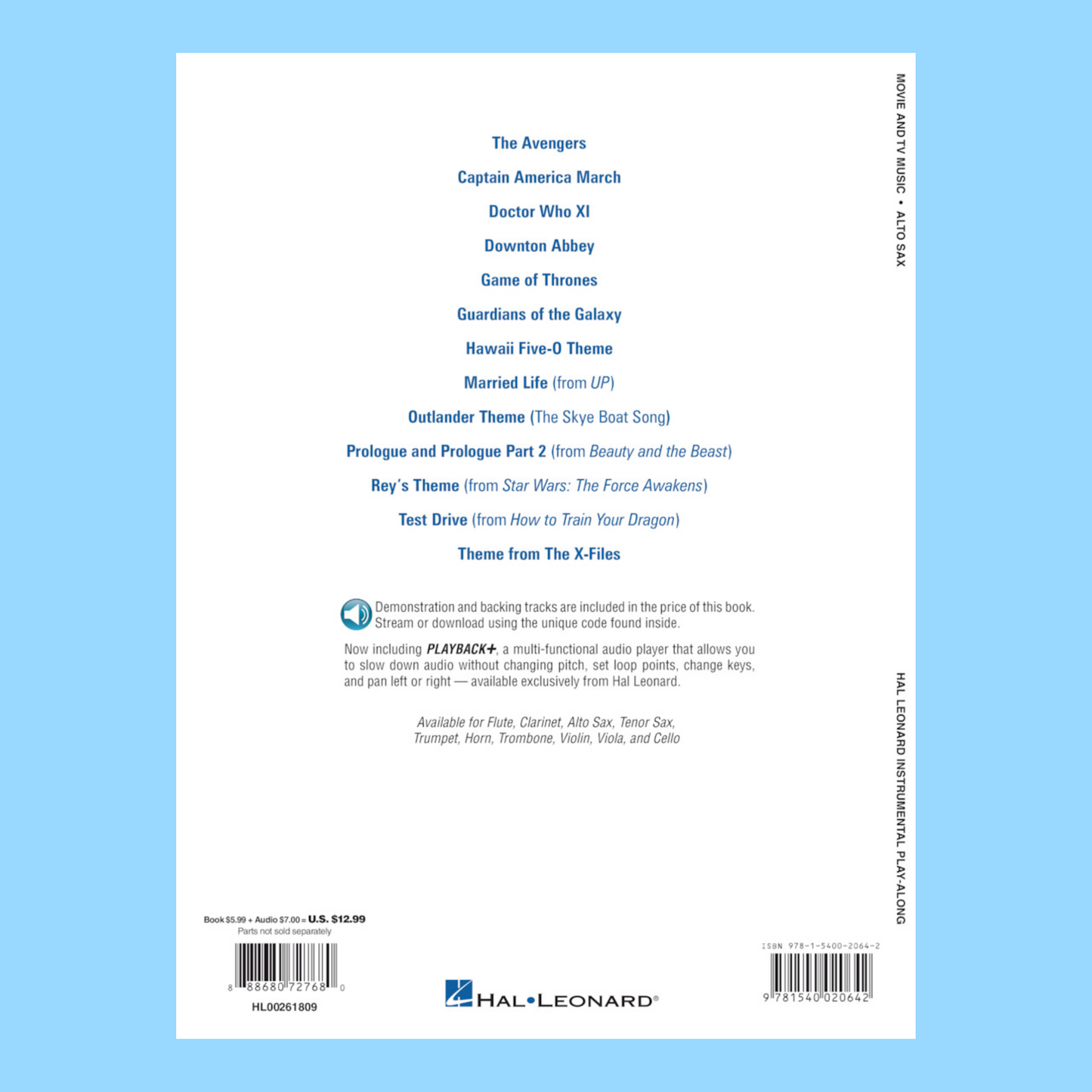 Movie And Tv Music For Alto Saxophone Play Along Book/Ola