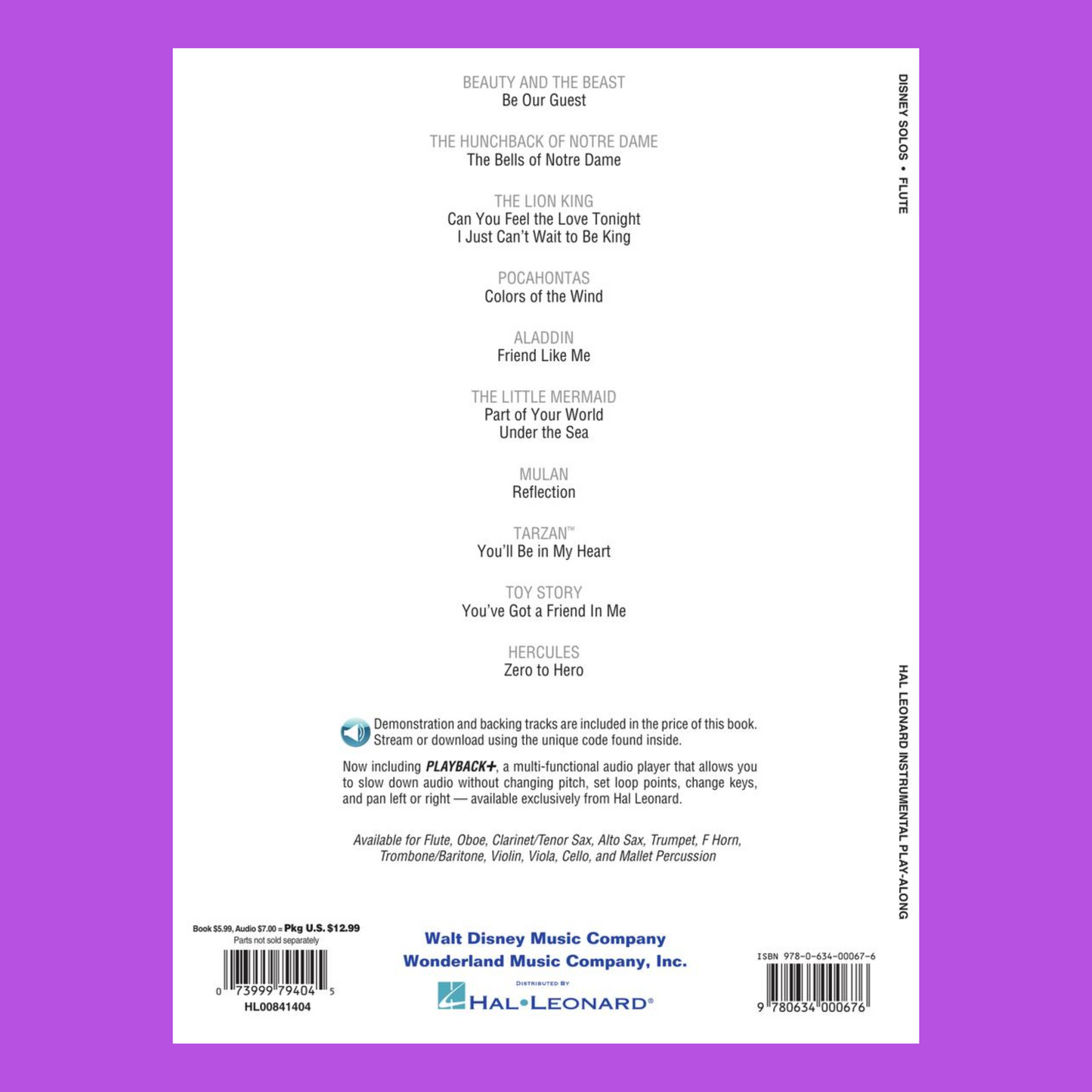 Disney Solos - Flute Play Along Book/Ola
