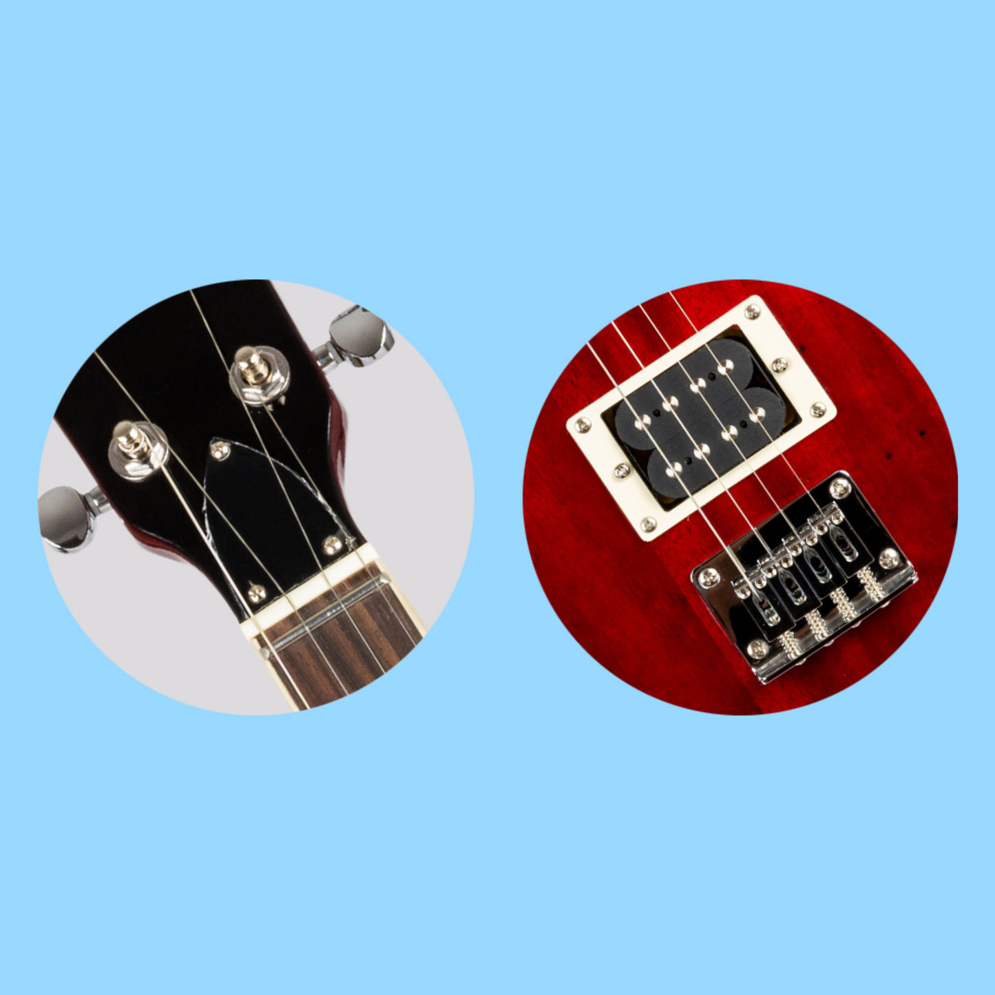 Flight - Pioneer Solid Body Cherry Red Electric Ukulele with Deluxe Padded Gig Bag
