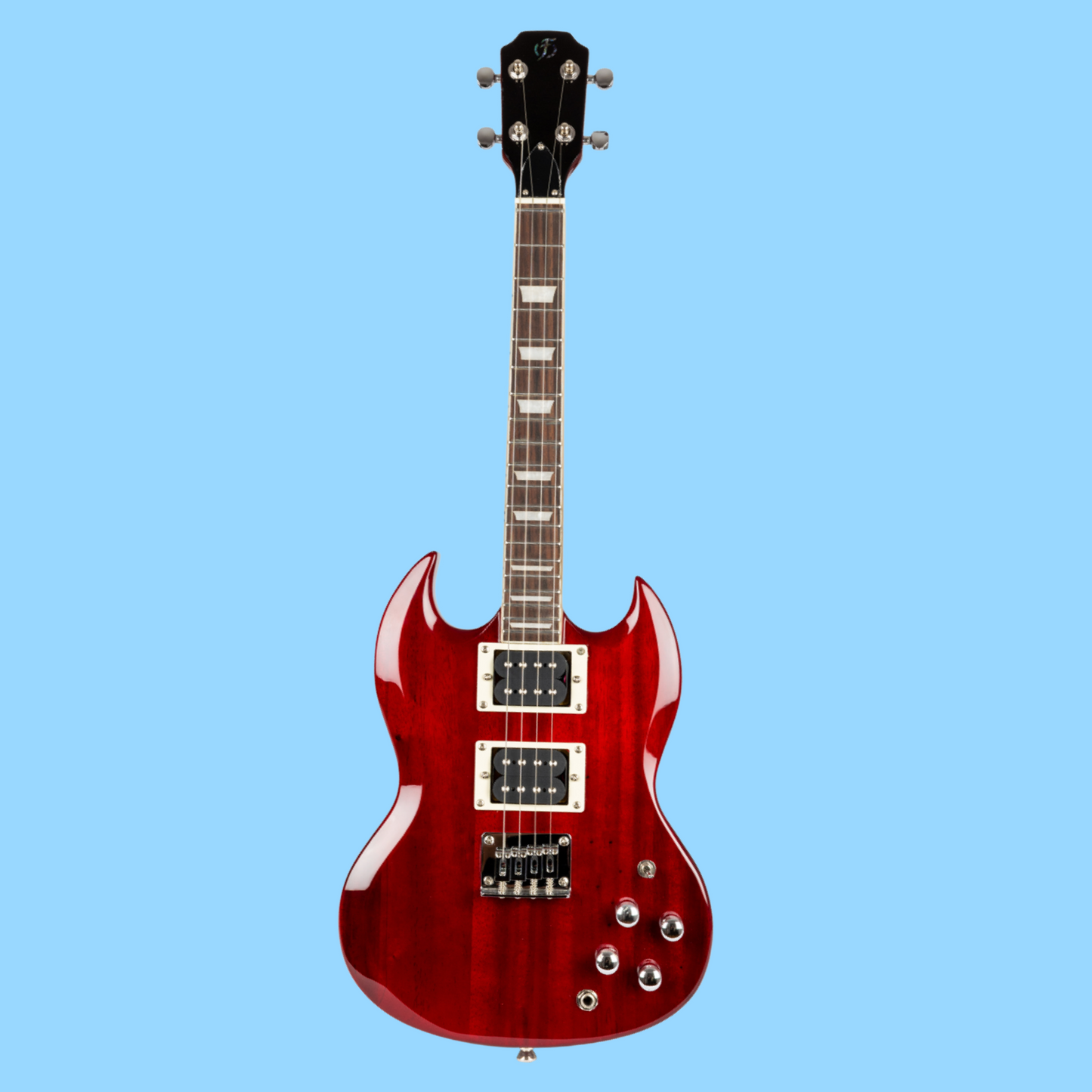 Flight - Pioneer Solid Body Cherry Red Electric Ukulele with Deluxe Padded Gig Bag