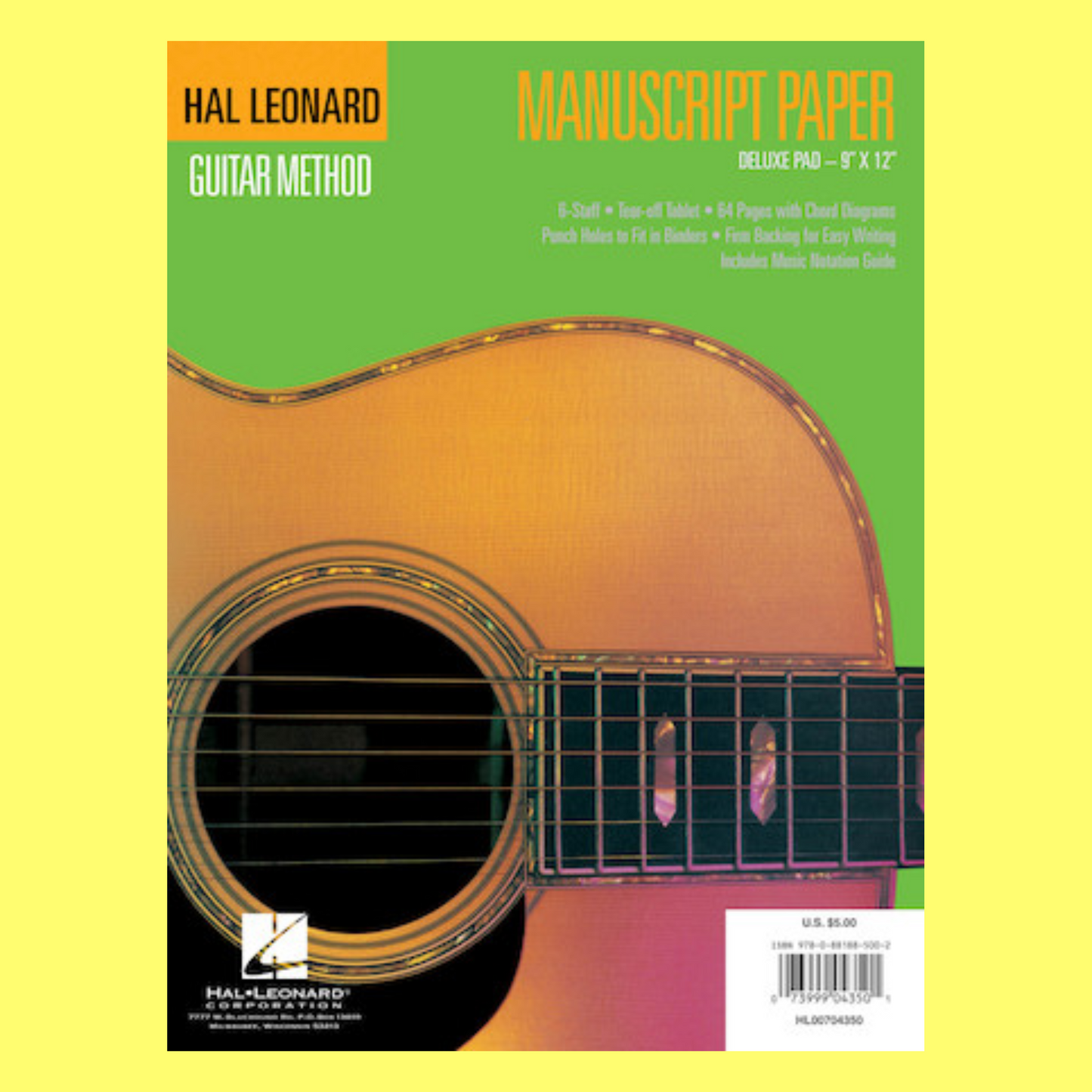 Hal Leonard Guitar Method - Deluxe Manuscript Tear Off Pad (64 pages)