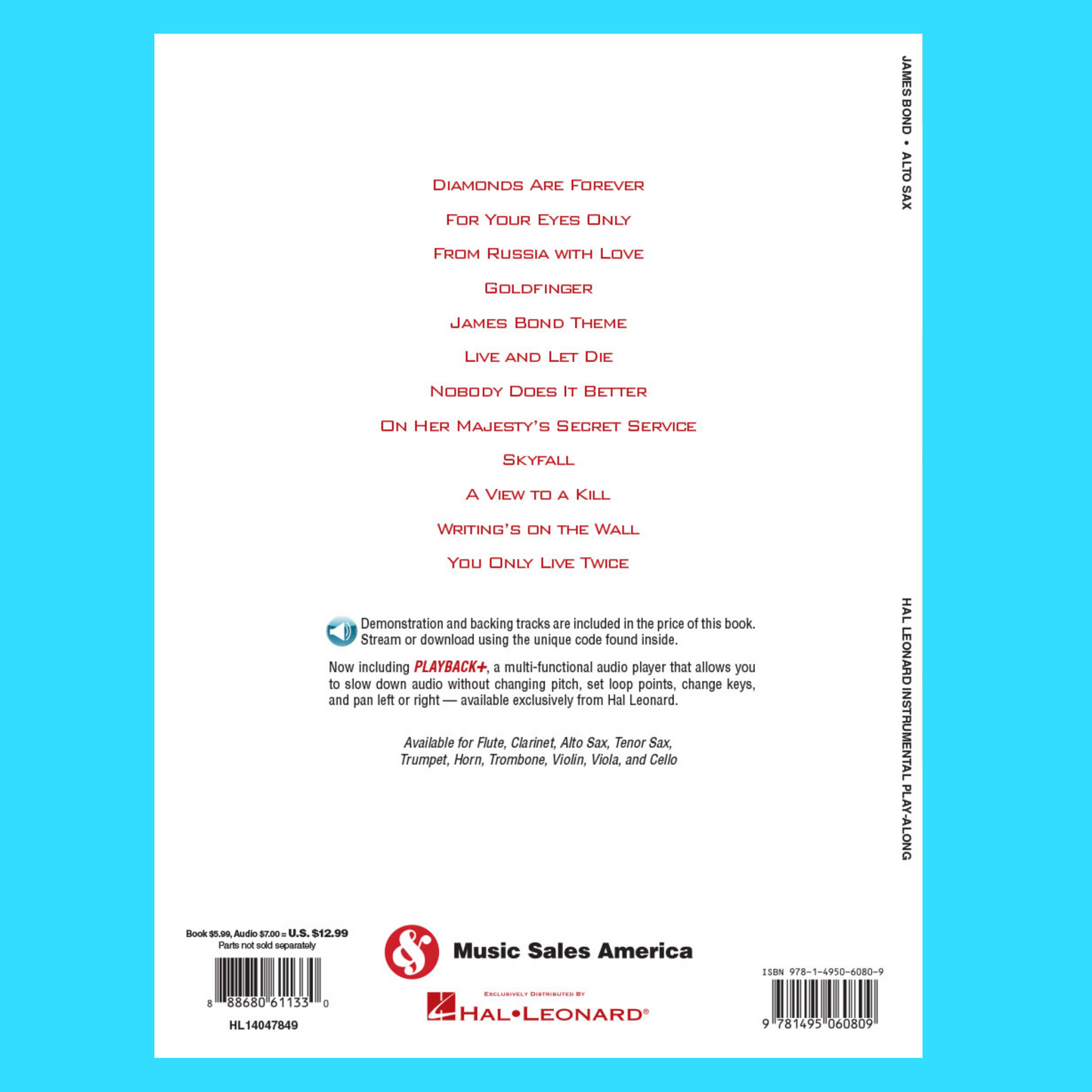 James Bond For Alto Saxophone - Play Along Book/Ola