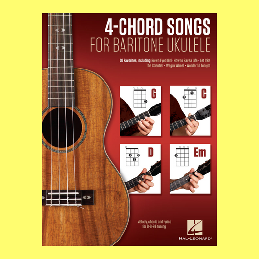 4 Chord Songs For Baritone Ukulele (G-C-D-Em) Book